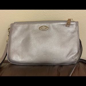Coach Lyla Double Gusset Metallic Gold Crossbody Bag